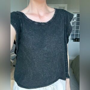 Anthropologie Charcoal Short Sleeve Tee
